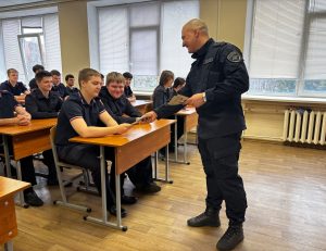 Подмосковный политехнический колледж посетил представитель правоохранительных органов.